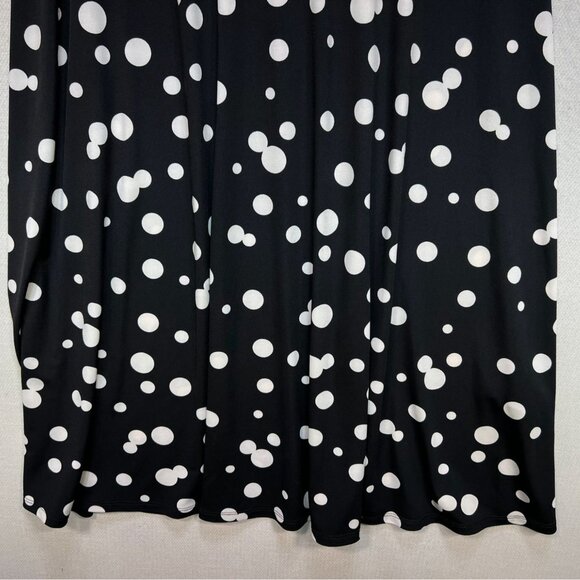 NWT Jessica Howard Womens A-line Midi Dress Size 8 Missy Black White Polka Dots - Picture 8 of 15